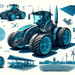 Tesla Tractor Plans- Detailed and vivid concept art of the futuristic electric tractor designed by rocket scientists and electrical engineers, shown from various angles. T (2)