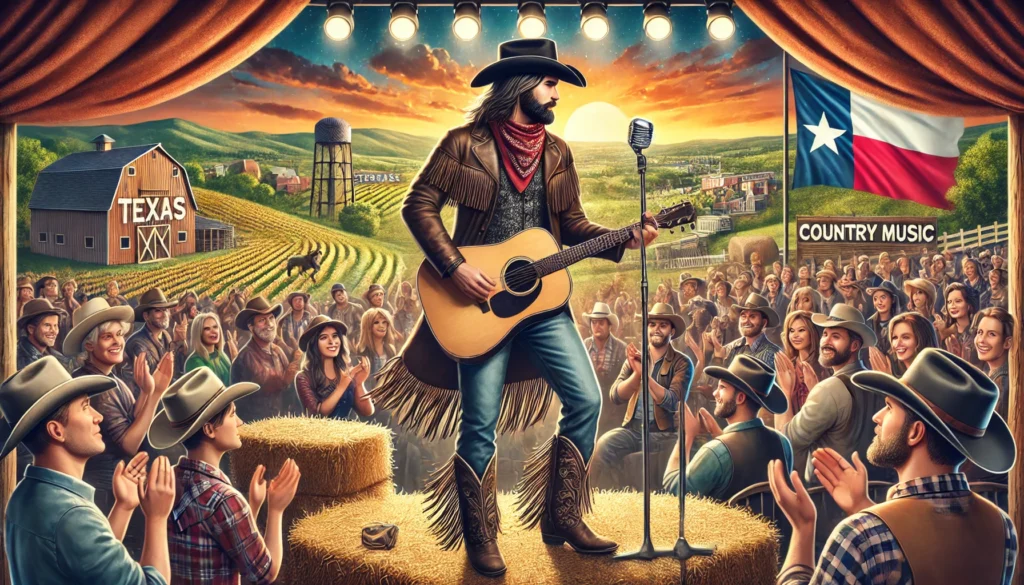 Never Tell An Outlaw Not to Sing about Jesus -- A rustic country music scene featuring an outlaw cowboy, dressed in traditional Western attire with a guitar, performing passionately on stage. The ba1. Never Tell An Outlaw Not to Sing about Jesus -- A rustic country music scene featuring an outlaw cowboy, dressed in traditional Western attire with a guitar, performing passionately on stage. The ba1.