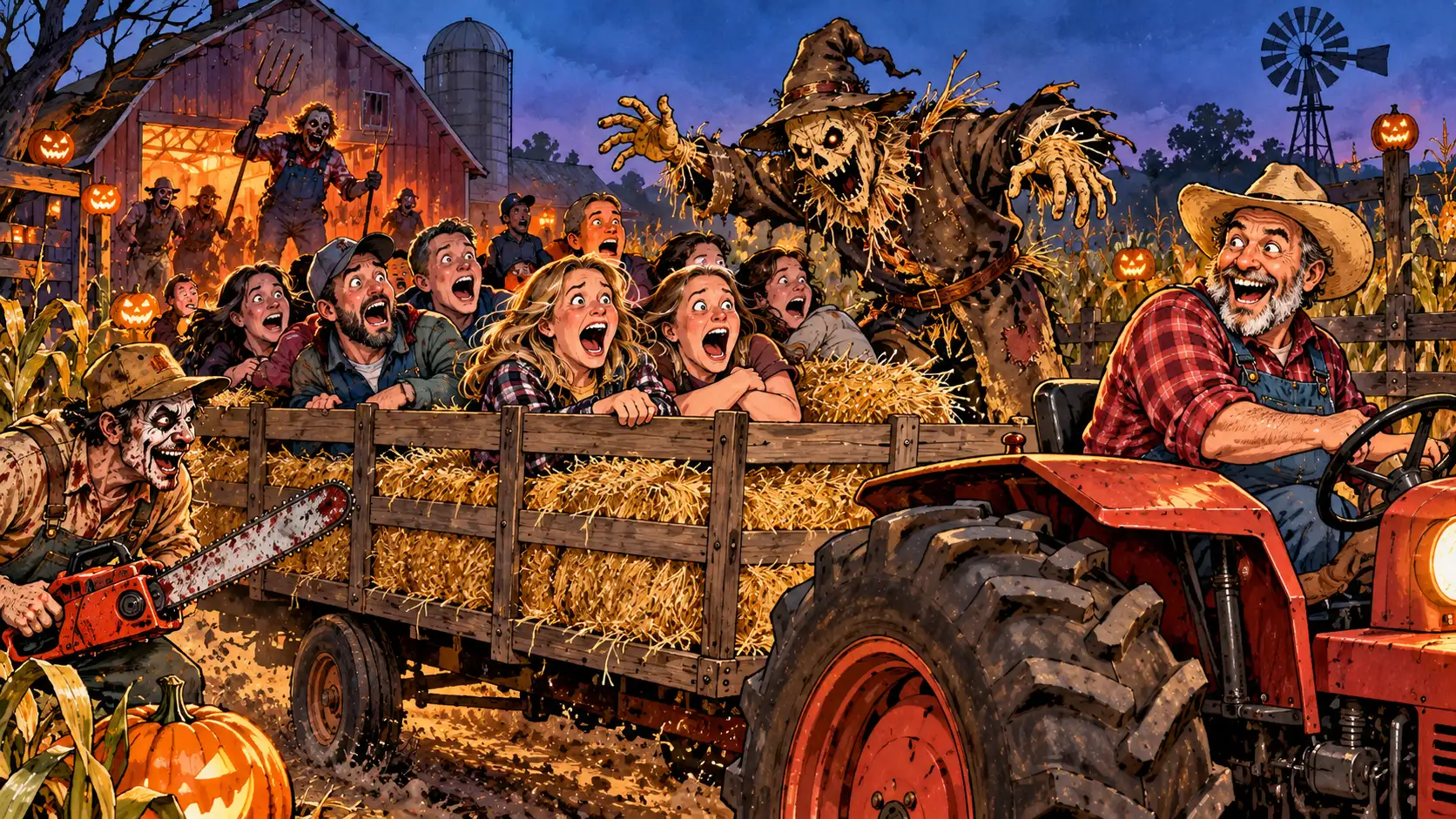 Haunted Hayrides Pay Farmers to Terrify You